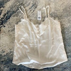 Abercrombie & Fitch S Lace-Trim Cami (White)